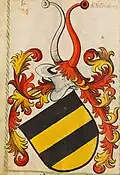 Wappen der Herren von Schellenberg, Scheiblersches Wappenbuch, älterer Teil, zw. 1450 u. 1480