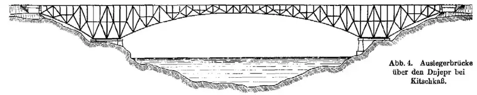 „Auslegerbrücke über den Dnjepr bei Kitchkaß“ im Zentralblatt der Bauverwaltung