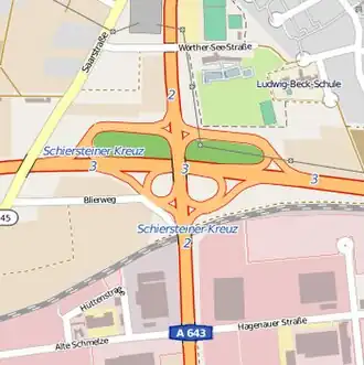 Übersichtskarte Schiersteiner Kreuz