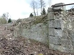 Wandnische für einen geöffneten Torflügel im Unterhaupt, Blick von außen
