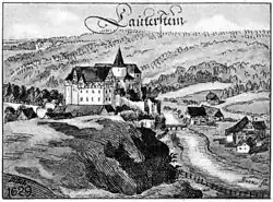 Burg Lauterstein 1629 (vor der Zerstörung)