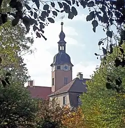 Blick vom Park zum Schloss Machern