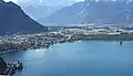 Schloss Chillon (links unten) und Île de Peilz (rechter Rand mittig)