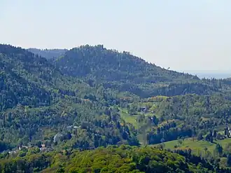 Blick von Schloss Hohenbaden zum Yberg