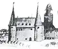 Das Schloss mit Amtsturm um 1650