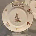 Porzellanteller mit Motiv für Kinder, um 1910.