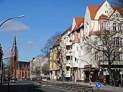 Schmiljanstraße mit Blick auf den Friedrich-Wilhelm-Platz