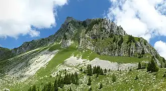 Die Ostseite des Schopfenspitz (Gros Brun)