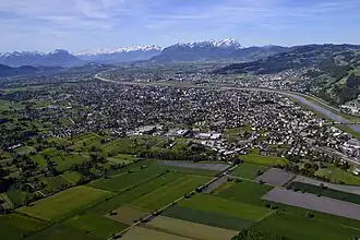 Ansicht Lustenaus von Nordosten