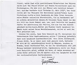 der Wochenzeitung „Das Reich“ an den Bürgermeister der Stadt Rahden[14]