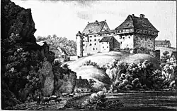 Die Schülzburg vor dem Brand (1825)