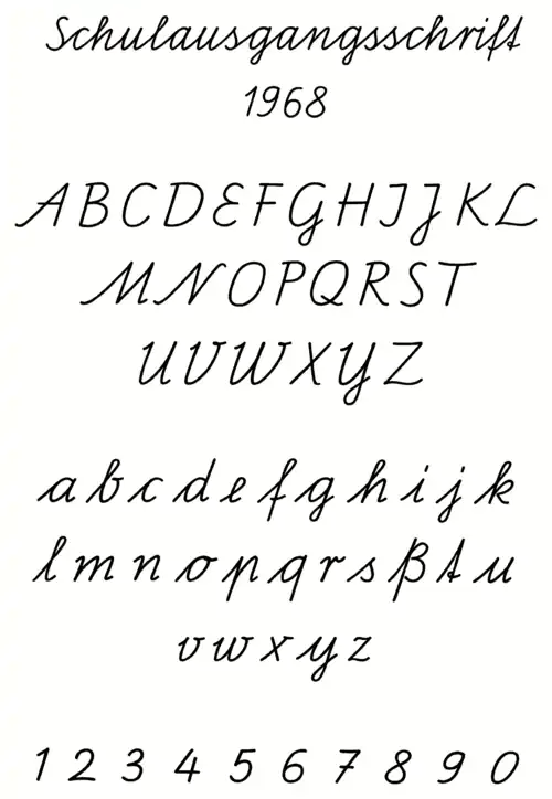 Schulausgangsschrift, 1968