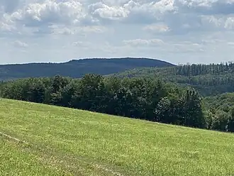 Blick vom Naturpark Eichenhain im Norden auf den Schutzengelberg