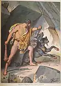 Herakles bändigt den Kerberos