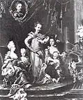 König Stanislaus I. Leszczyński mit seiner Familie, während seiner ersten Herrschaft als König von Polen-Litauen, Gemälde von Johan David Swartz