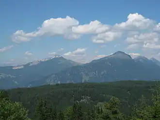 Weißhorn (links) und Schwarzhorn (rechts) vom südwestlich gelegenen Trudner Horn aus gesehen