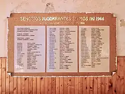 Tafel mit Familiennamen