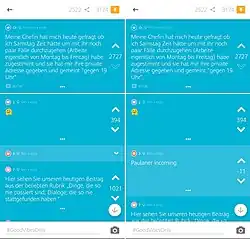 Screenshot eines aus- und wieder eingeblendeten Kommentars.