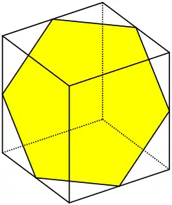 Regelmäßiges Sechseck als Würfelschnitt