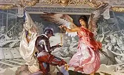 „Sieg durch den Rosenkranz in Lepanto“, Deckenfresko in der Galleria dei Candelabri