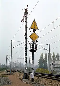 Geöffnetes Lartigue-Flügelsignal in Frankreich