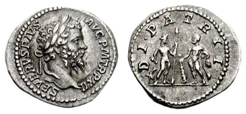 Münze des Septimius Severus anlässlich der Säkularfeier 203