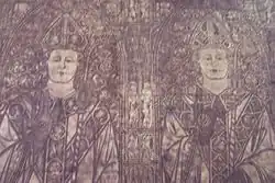 Ausschnitt des Doppelporträts auf der Grabplatte