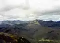 Blick vom nordöstlich benachbarten Mam Sodhail zum Sgùrr nan Ceathreamhnan