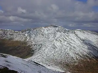 Blick vom westlich benachbarten A’ Chràlaig zum Sgùrr nan Conbhairean