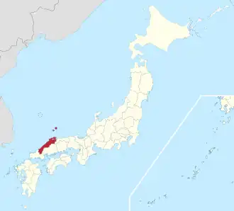Lage der Präfektur Shimane in Japan