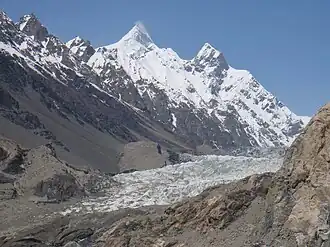 Der Shispare über dem Passu-Gletscher
