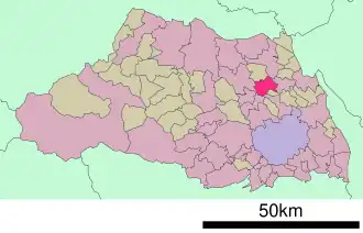 Lage Shōbus in der Präfektur