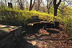 Sitzgruppe mit einer Gedenktafel an Hermann Löns