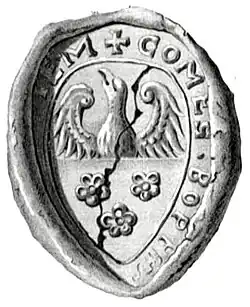 Stammwappen der Grafen von Wertheim (Siegel des Grafen Poppo II., urkundlich 1212–1238)