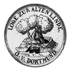 Siegel der Freimaurerloge Zur alten Linde Dortmund