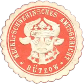 Siegel des Mecklenburg-Schwerinschen Amtsgericht Bützow um 1920