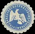 Siegelmarke des Regierungspräsidenten mit dem preußischen Wappenadler, der im Juni 1921 eingeführt und im Oktober 1933 abgeschafft wurde.