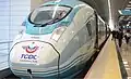 Zug der Baureihe HT80000 (Siemens Velaro TR) im Bahnhof von Ankara