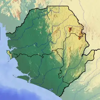 Topographische Karte von Sierra Leone