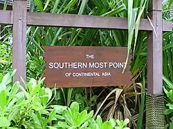 Der südlichste Punkt des kontinentalen Asiens