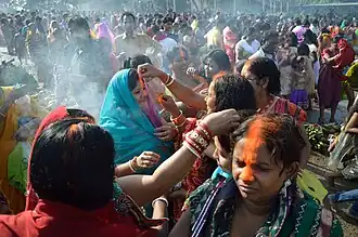 Chhath Puja Zeremonie in Kalkutta