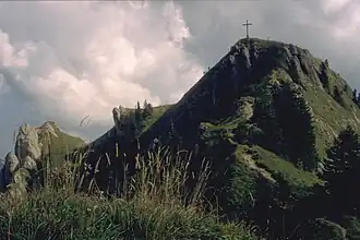 Gipfel des Siplingerkopfs von Nordwesten, vom Weg zum Heidenkopf