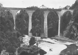 Abbruch der eisernen Sitterbrücke 1927