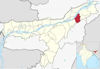 Positionskarte des Distrikts Sivasagar