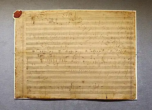 Sketches for the first movement of the Fifth Piano Concerto, op. 73, ('Emperor'), Beethoven, from the Grasnick 3 Sketchbook, 1808-1809, musical autograph - Morgan Library & Museum - New York City - DSC06698