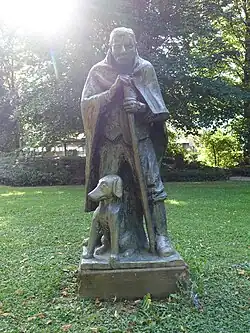 Skulptur, Schäfer mit Hund, Wettsteinpark, Riehen von Otto Roos (1887–1945)