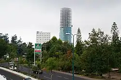 Der Centro Torre Mayor (134 Meter) ist das höchste Gebäude der Stadt (2015 im Bau)