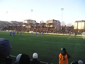 Skytteholms IP bei einem Vorbereitungsspiel zwischen dem AIK und dem GIF Sundsvall im Februar 2007
