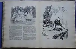 Lederstrumpf-Erzählungen, Doppelseite aus „Der letzte Mohikaner“