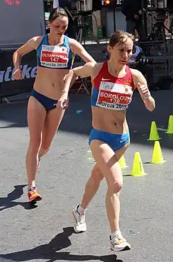 Ljudmyla Oljanowska (links) – Rang zehn / Wera Sokolowa – disqualifiziert (drei rote&nbsp;Karten)